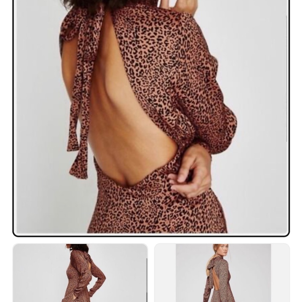 Free People Animal Print Backless Dress